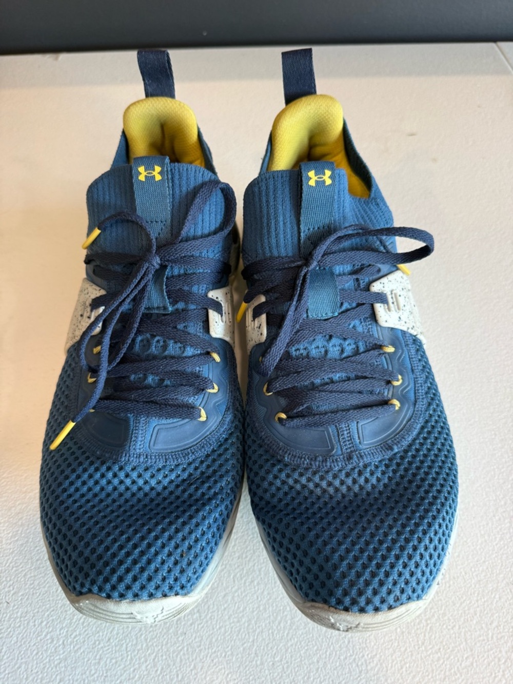 Under Armour Men’s Blue and Yellow Athletic Trainers